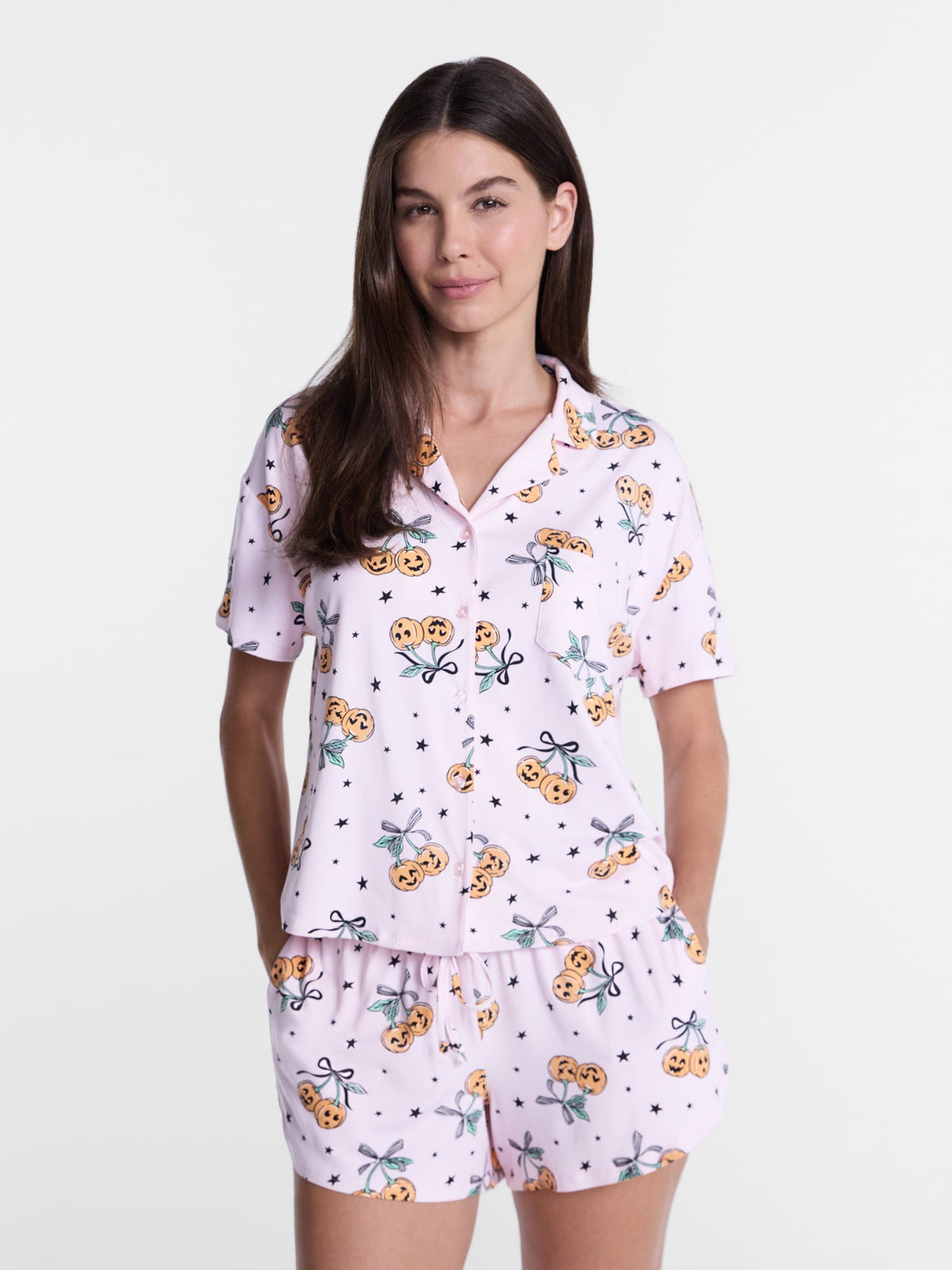 Halloween Women's Notched Top and Shorts Pajama Set from Way to Celebrate, 2-Piece