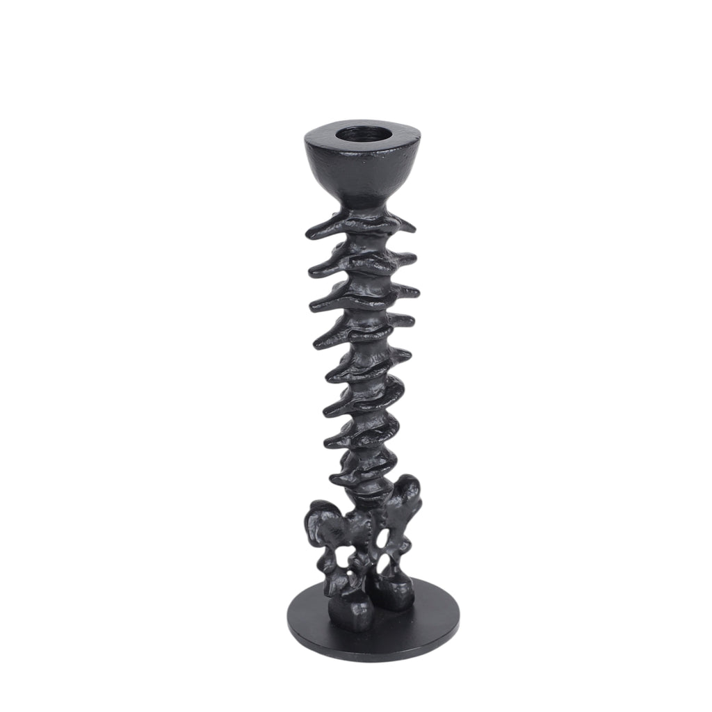 Metal Spine Candle Holder, Black, 8.6", Halloween by Way To Celebrate