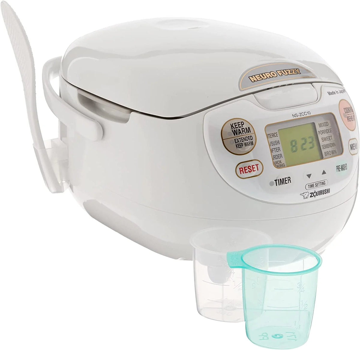 Zojirushi Neuro Fuzzy Rice Cooker And Warmer, 5.5-Cup, Premium White - NS-ZCC10