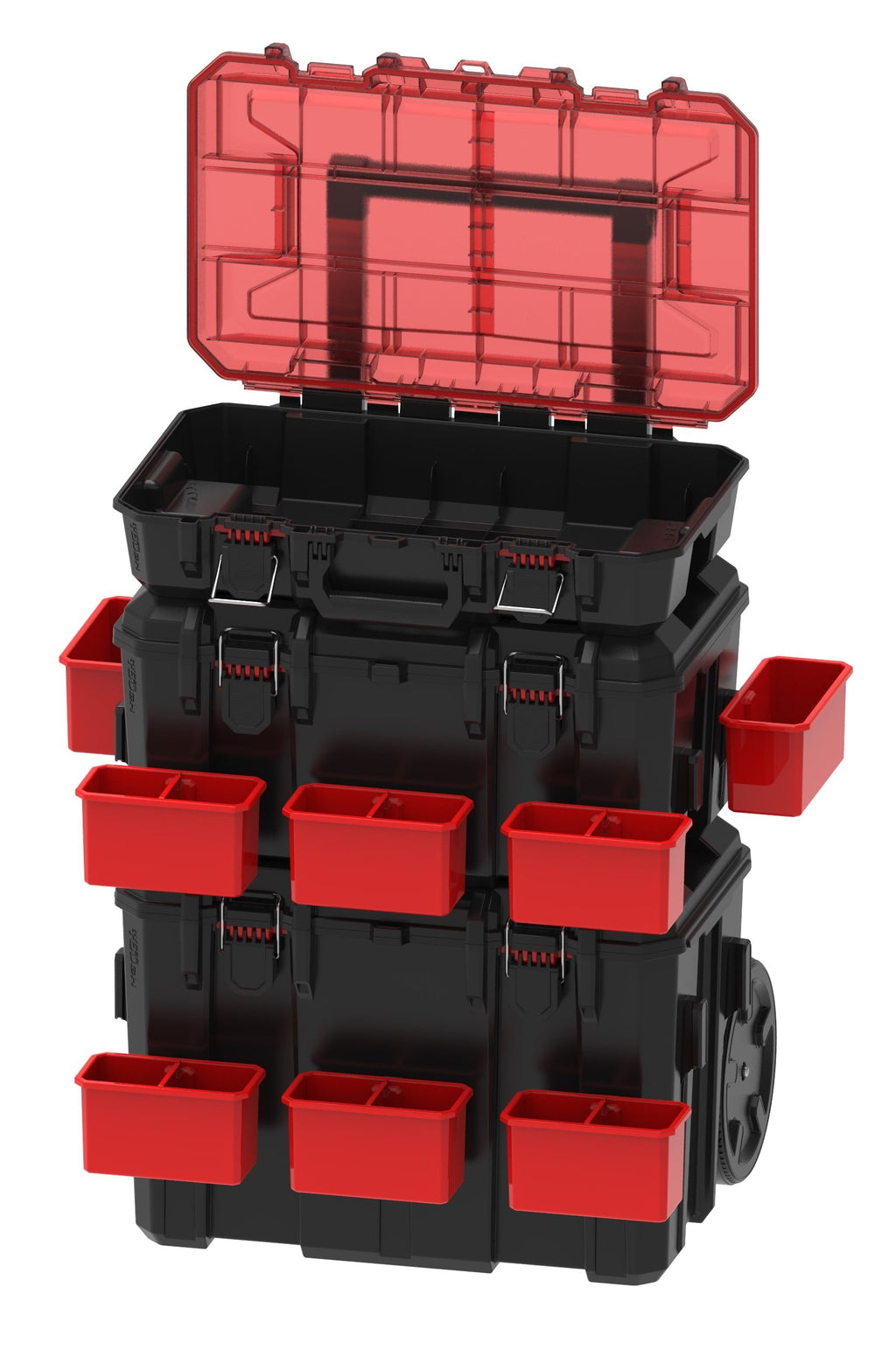 Hyper Tough Hyper Stack Rolling Tool Storage Base Box, Black