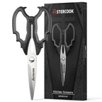 Astercook Halloween Kitchen Scissors, Gothic Skull Heavy Duty Shears for Cooking, Poultry, Herbs – Spooky Pumpkin Design, Dishwasher Safe