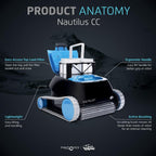 Dolphin Nautilus CC Automatic Robotic Pool Vacuum Cleaner With Caddy For In-Ground Pools Up To 33 FT