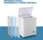 DEMULLER Chest Freezer 5.0 Cubic Feet, Black, 2 Stainless Steel Storage Baskets
