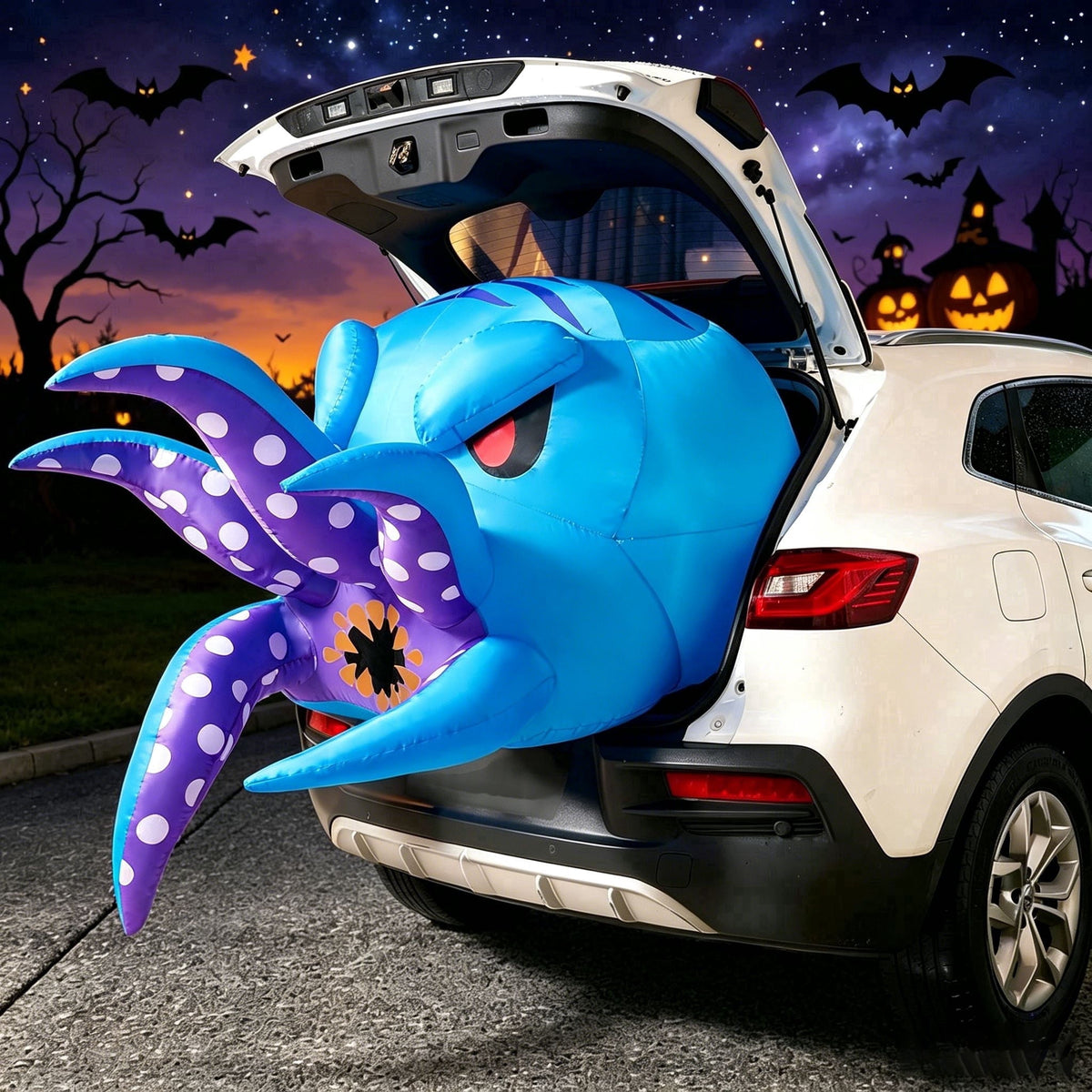 Joyfy 6 ft Halloween Inflatable Archway Decoration with Multi-Characters, Trunk or Treat Car Decorations Kit Archway with Built-in LED Light for Halloween Party, Outdoor, Yard, Garden Decor