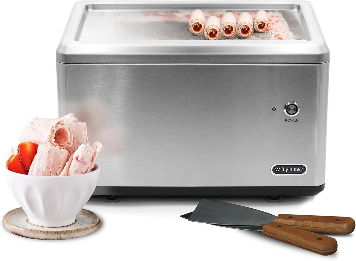 Whynter Rolled Ice Cream Maker With Compressor, 0.5-Quart Stainless Steel - ICR-300SS