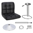 ZENY Bar Stool Set Of 4 With Soft Cushion And Metal Frame - Black