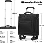 Underseat Carry-On Softside Spinner Luggage - Underseat-14-Inch-Plus