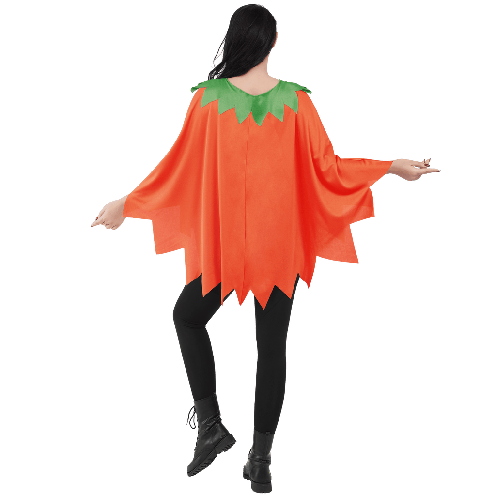 Joyfy Women Pumpkin Poncho Costume Adult, Pumpkin Costume Halloween Costumes for Women Fancy Dress Cosplay