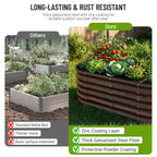 SnugNiture 2-Pack 4x2x1.5 FT Extra-Deep Raised Garden Bed, Galvanized Metal Planter Box for Vegetables, Tomatoes, Herbs, Brown