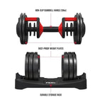 FitRx Smart Bell Quick Select Adjustable Dumbbell, 5-52.5 Lbs