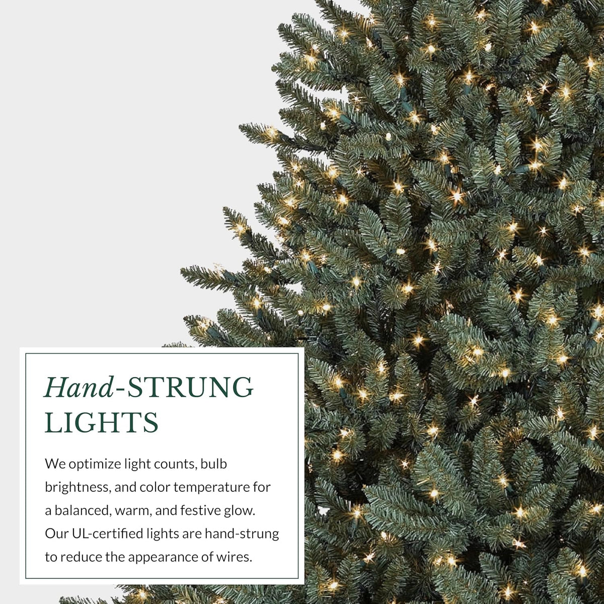 Balsam Hill Artificial Christmas Tree 7.5ft Pre-Lit Classic Blue Spruce With 1000 Clear Incandescent Lights