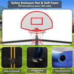 Trampoline With Enclosure Net And Adjustable Basketball Hoop - 8ft, 10ft, 12ft, 14ft, 15ft, 16ft